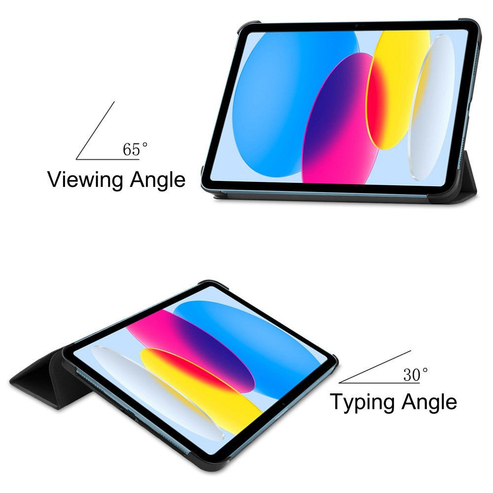 For iPad (2025) / 10.9 (2022) PU Leather Tablet Case Anti-drop Tri-Fold Stand Slim Protective Cover