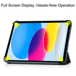 For iPad (2025) / 10.9 (2022) PU Leather Tablet Case Anti-drop Tri-Fold Stand Slim Protective Cover