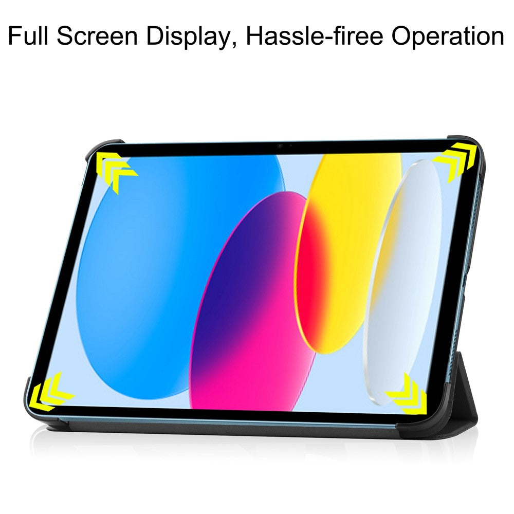 For iPad (2025) / 10.9 (2022) PU Leather Tablet Case Anti-drop Tri-Fold Stand Slim Protective Cover