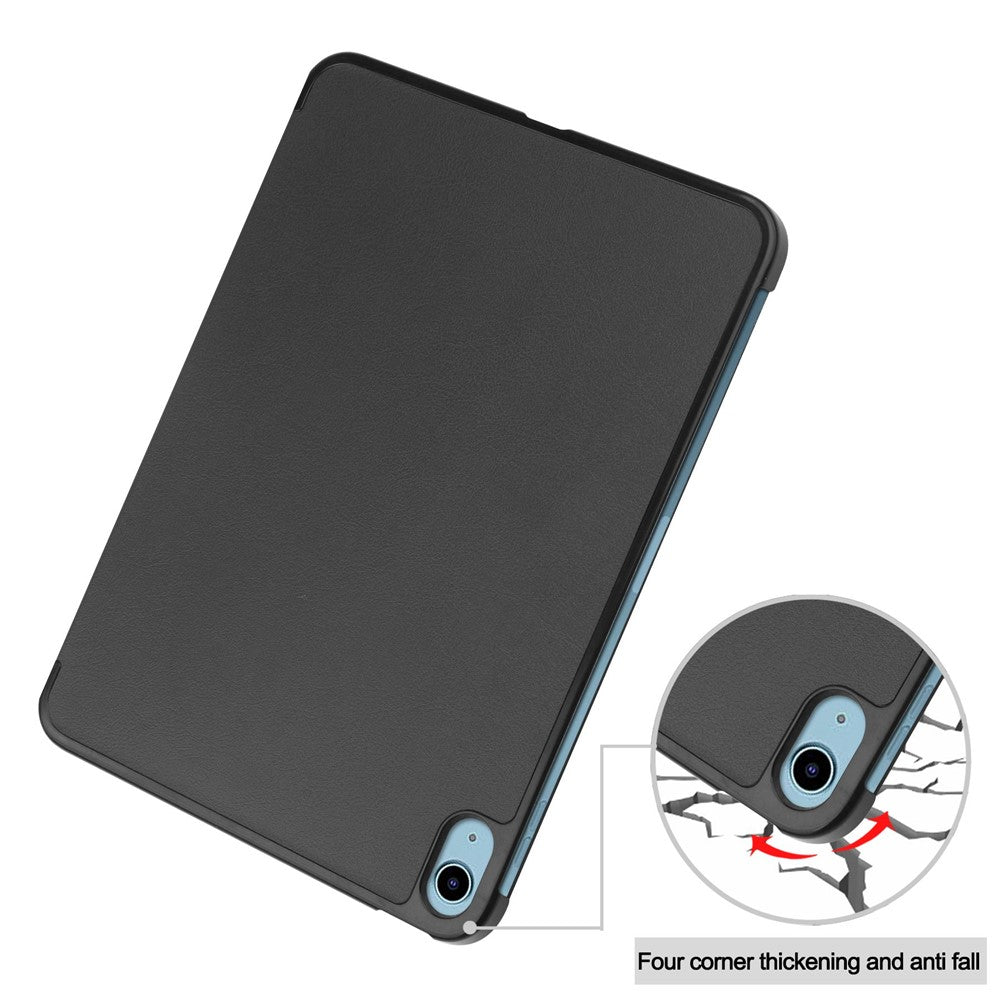 For iPad (2025) / 10.9 (2022) PU Leather Tablet Case Anti-drop Tri-Fold Stand Slim Protective Cover