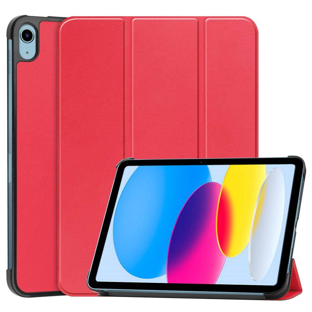For iPad (2025) / 10.9 (2022) PU Leather Tablet Case Anti-drop Tri-Fold Stand Slim Protective Cover