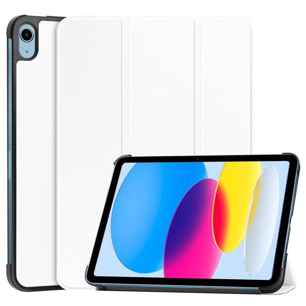 For iPad (2025) / 10.9 (2022) PU Leather Tablet Case Anti-drop Tri-Fold Stand Slim Protective Cover