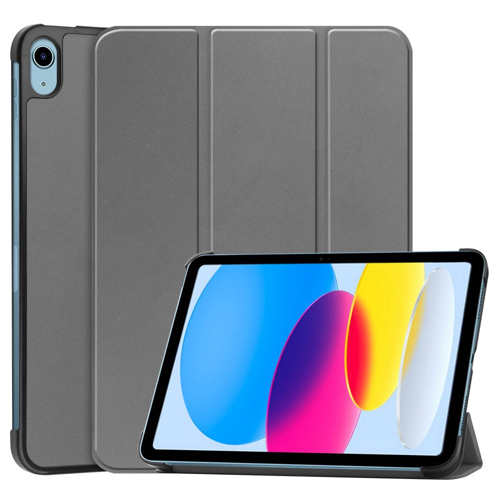For iPad (2025) / 10.9 (2022) PU Leather Tablet Case Anti-drop Tri-Fold Stand Slim Protective Cover