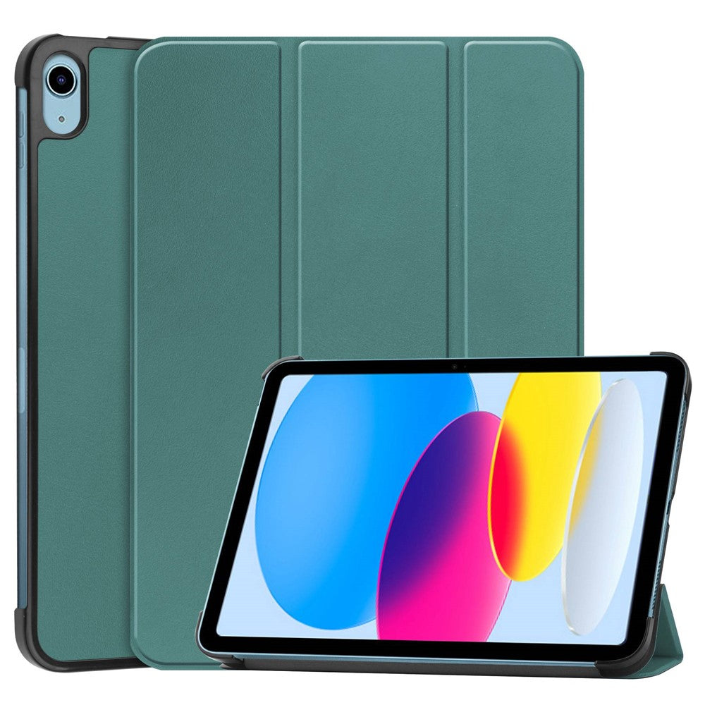 For iPad (2025) / 10.9 (2022) PU Leather Tablet Case Anti-drop Tri-Fold Stand Slim Protective Cover