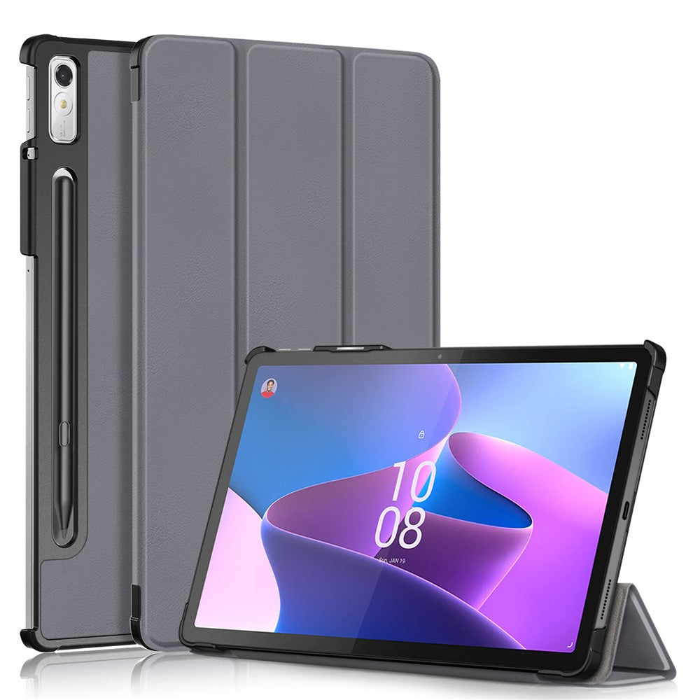 For Lenovo Tab P11 Pro Gen 2 Drop-proof Tablet Cover Auto Wake and Sleep PU Leather Tri-fold Stand Tablet Case