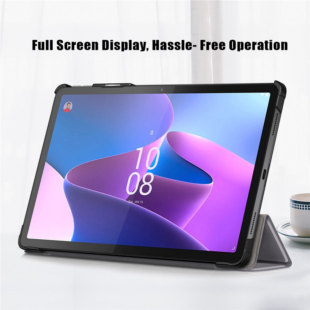 For Lenovo Tab P11 Pro Gen 2 Drop-proof Tablet Cover Auto Wake and Sleep PU Leather Tri-fold Stand Tablet Case