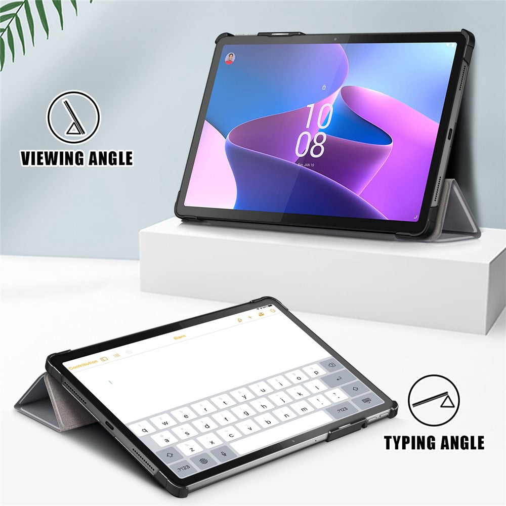 For Lenovo Tab P11 Pro Gen 2 Drop-proof Tablet Cover Auto Wake and Sleep PU Leather Tri-fold Stand Tablet Case