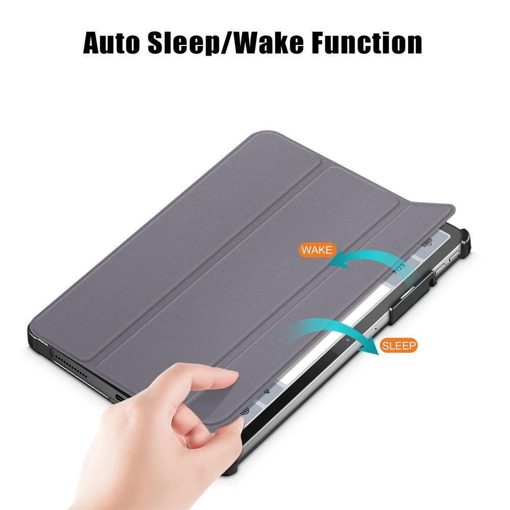 For Lenovo Tab P11 Pro Gen 2 Drop-proof Tablet Cover Auto Wake and Sleep PU Leather Tri-fold Stand Tablet Case