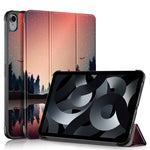 For iPad (2025) / 10.9 (2022) Pattern Printed Protective Case PU Leather Anti-Drop Auto Wake / Sleep Tablet Cover with Trifold Stand