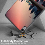 For iPad (2025) / 10.9 (2022) Pattern Printed Protective Case PU Leather Anti-Drop Auto Wake / Sleep Tablet Cover with Trifold Stand
