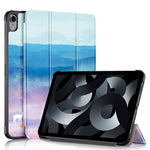 For iPad (2025) / 10.9 (2022) Pattern Printed Protective Case PU Leather Anti-Drop Auto Wake / Sleep Tablet Cover with Trifold Stand