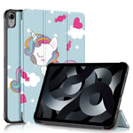 For iPad (2025) / 10.9 (2022) Pattern Printed Protective Case PU Leather Anti-Drop Auto Wake / Sleep Tablet Cover with Trifold Stand