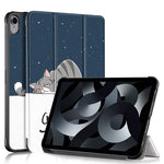 For iPad (2025) / 10.9 (2022) Pattern Printed Protective Case PU Leather Anti-Drop Auto Wake / Sleep Tablet Cover with Trifold Stand