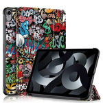 For iPad (2025) / 10.9 (2022) Pattern Printed Protective Case PU Leather Anti-Drop Auto Wake / Sleep Tablet Cover with Trifold Stand