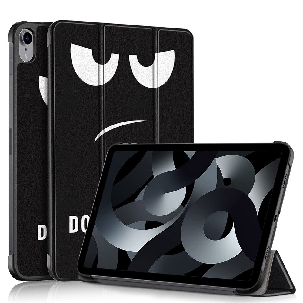 For iPad (2025) / 10.9 (2022) Pattern Printed Protective Case PU Leather Anti-Drop Auto Wake / Sleep Tablet Cover with Trifold Stand