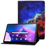 Lenovo M10 FHD REL / Tab M10 Plus TB-X606F Mönstertryck Surfplatta Fodral Korthållare PU-läder Stativfodral