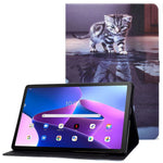 Lenovo M10 FHD REL / Tab M10 Plus TB-X606F Mönstertryck Surfplatta Fodral Korthållare PU-läder Stativfodral