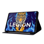 Fodral med fallskydd för Lenovo Legion Y700 TB-9707F surfplatta, PU-läder, fällbart fodral, välskyddande stativ med korthållare