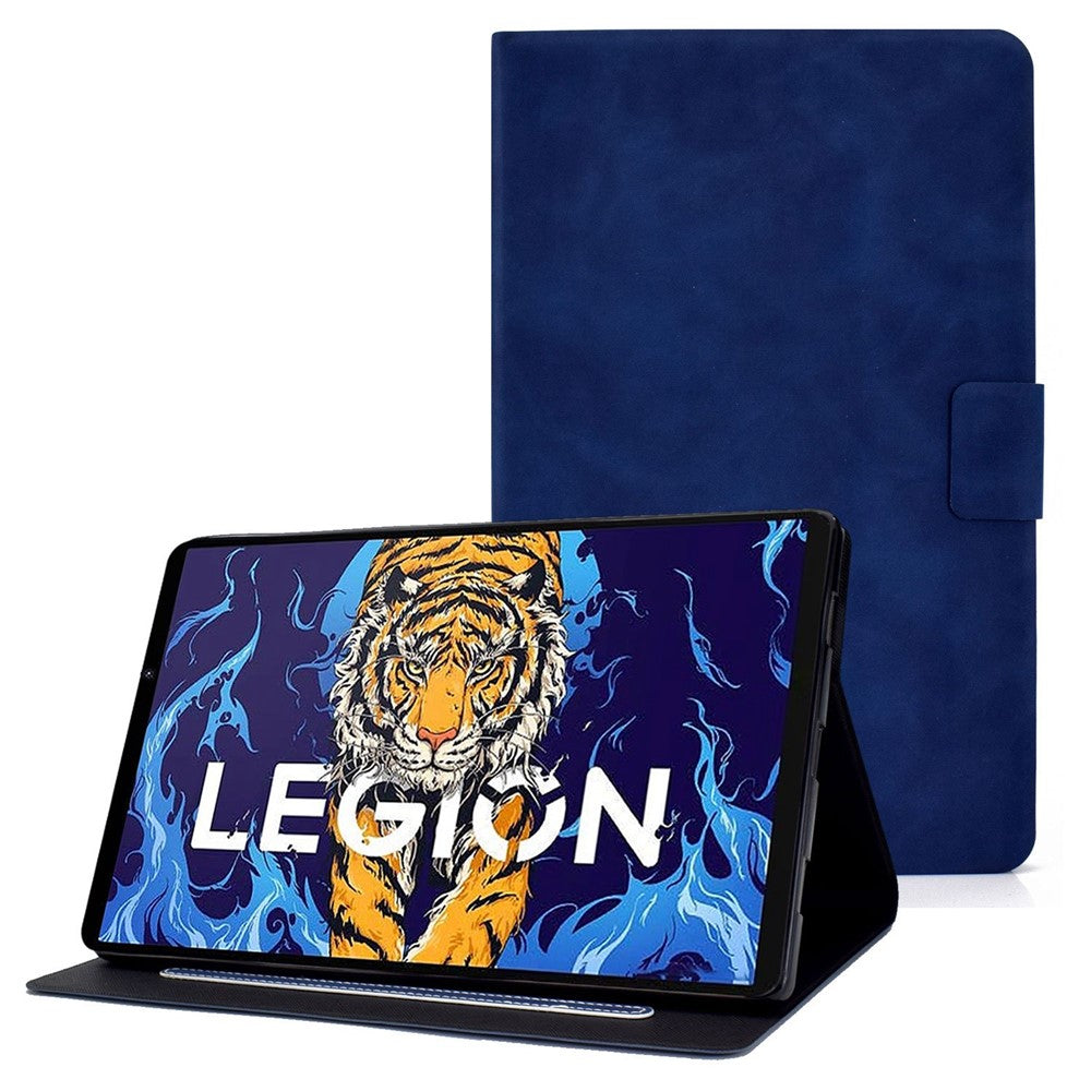 Fodral med fallskydd för Lenovo Legion Y700 TB-9707F surfplatta, PU-läder, fällbart fodral, välskyddande stativ med korthållare