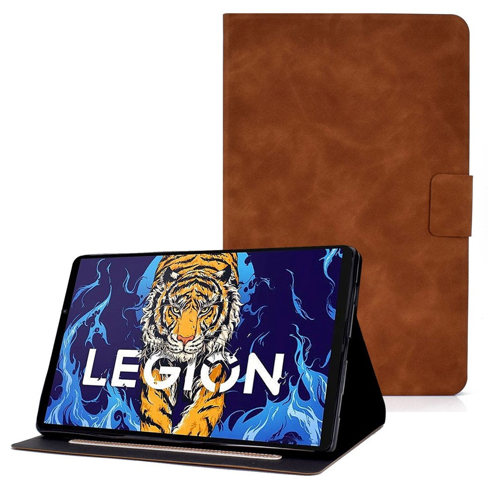 Fodral med fallskydd för Lenovo Legion Y700 TB-9707F surfplatta, PU-läder, fällbart fodral, välskyddande stativ med korthållare