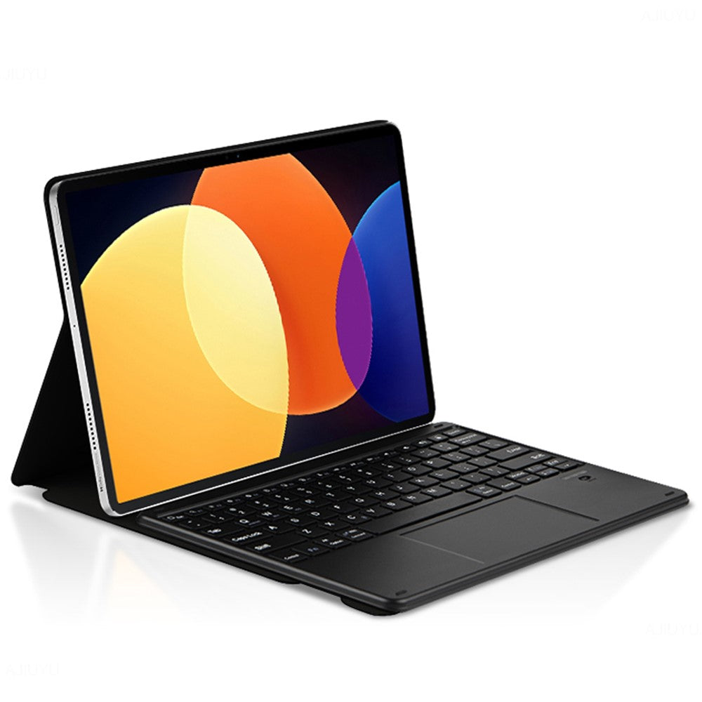 For Xiaomi Pad 5 Pro PU Leather Keyboard Case Bluetooth-compatible Keyboard with Stand Magnetic Protective Cover