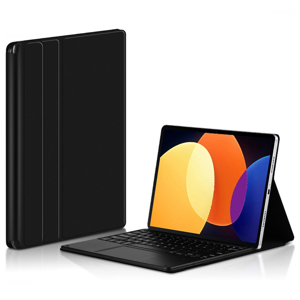 For Xiaomi Pad 5 Pro PU Leather Keyboard Case Bluetooth-compatible Keyboard with Stand Magnetic Protective Cover