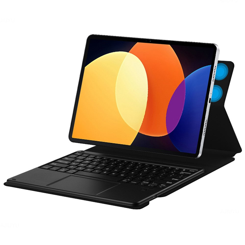 For Xiaomi Pad 5 Pro PU Leather Keyboard Case Bluetooth-compatible Keyboard with Stand Magnetic Protective Cover
