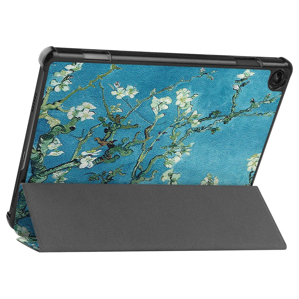 For Lenovo Tab M10 (Gen 3) TB-328FU / TB-328XU Pattern Printing Tablet Case PU Leather Trifold Stand Cover with Auto Wake / Sleep
