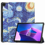 For Lenovo Tab M10 (Gen 3) TB-328FU / TB-328XU Pattern Printing Tablet Case PU Leather Trifold Stand Cover with Auto Wake / Sleep