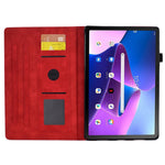 Auto Wake / Sleep Shockproof Case for Lenovo Tab M10 Plus (3rd Gen) / Xiaoxin Pad 2022 10.6 inch Pattern Imprinted Anti-Drop Cover Solid Color Stitching Tablet Leather Stand Case with Card Slots