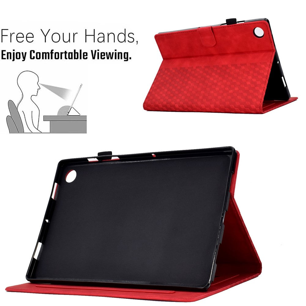 Auto Wake / Sleep Shockproof Case for Lenovo Tab M10 Plus (3rd Gen) / Xiaoxin Pad 2022 10.6 inch Pattern Imprinted Anti-Drop Cover Solid Color Stitching Tablet Leather Stand Case with Card Slots