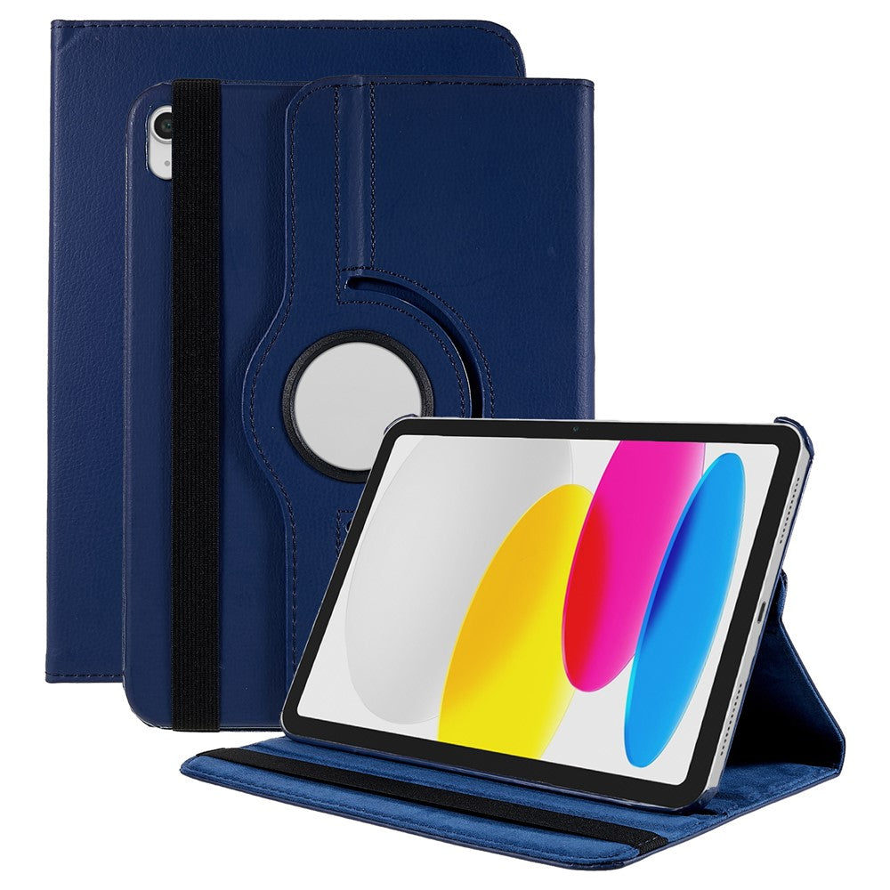 For iPad (2025) / iPad 10.9 (2022) Tablet Case PU Leather Protective Cover with 360 Degree Rotating Stand