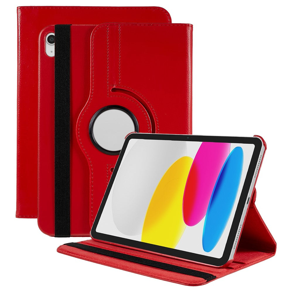 For iPad (2025) / iPad 10.9 (2022) Tablet Case PU Leather Protective Cover with 360 Degree Rotating Stand