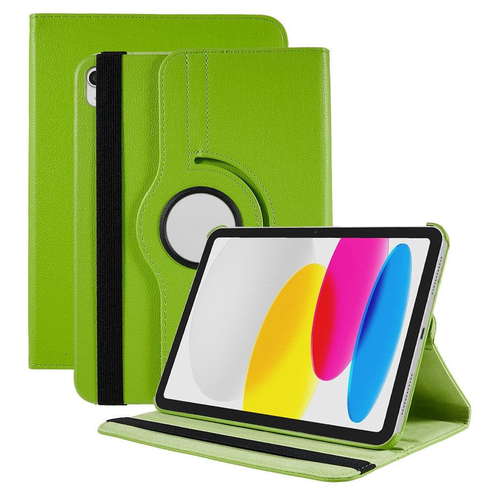 For iPad (2025) / iPad 10.9 (2022) Tablet Case PU Leather Protective Cover with 360 Degree Rotating Stand