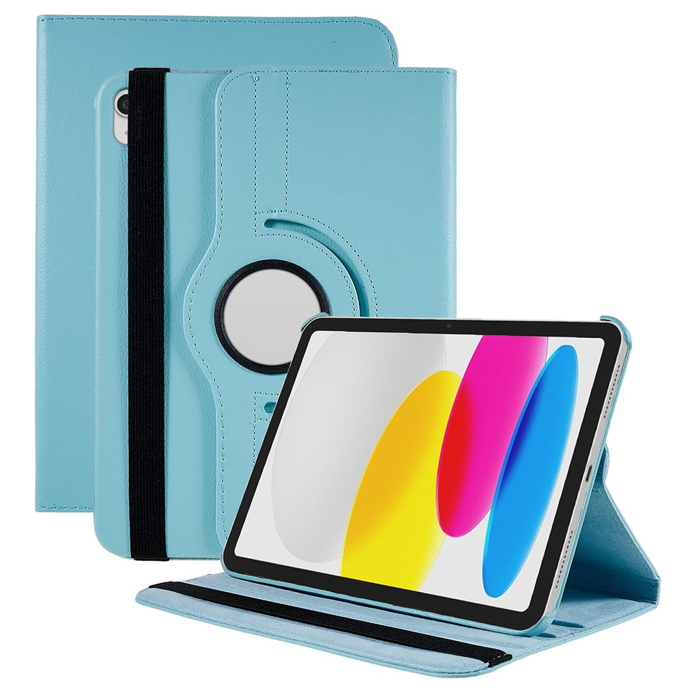For iPad (2025) / iPad 10.9 (2022) Tablet Case PU Leather Protective Cover with 360 Degree Rotating Stand