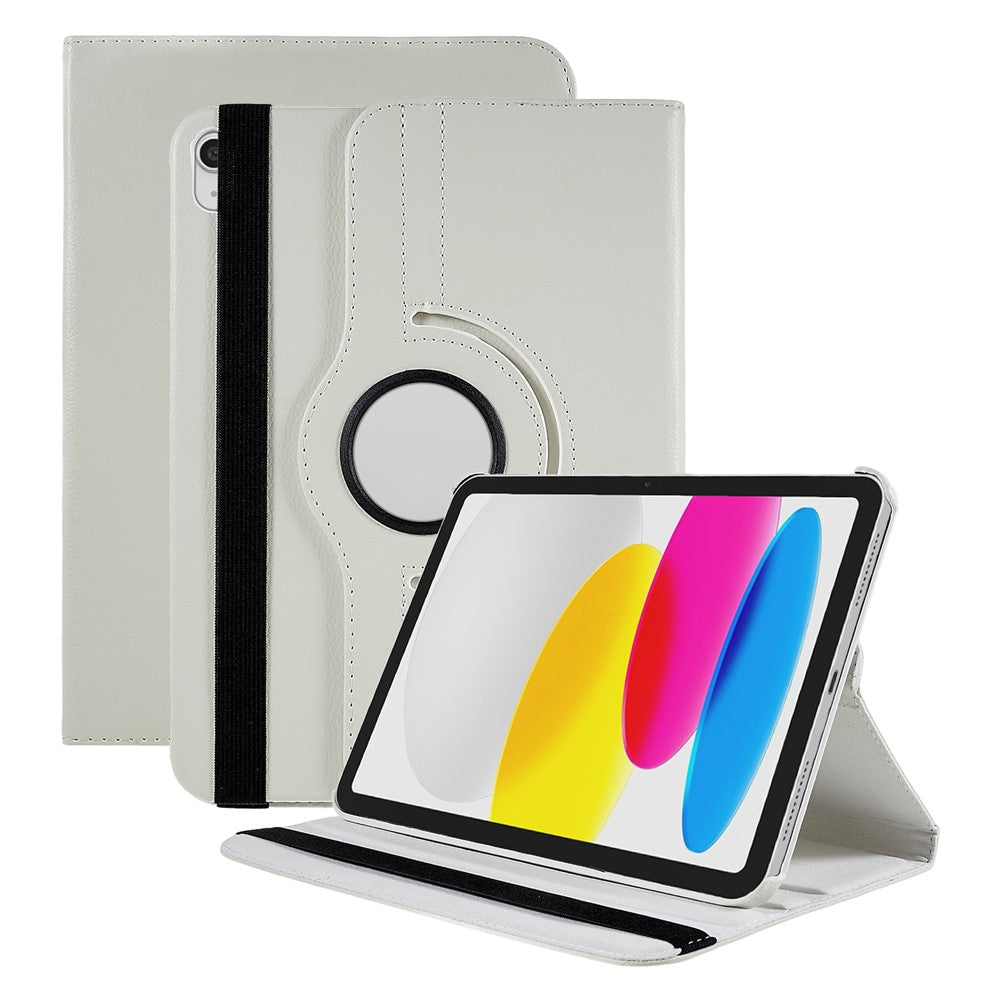 For iPad (2025) / iPad 10.9 (2022) Tablet Case PU Leather Protective Cover with 360 Degree Rotating Stand