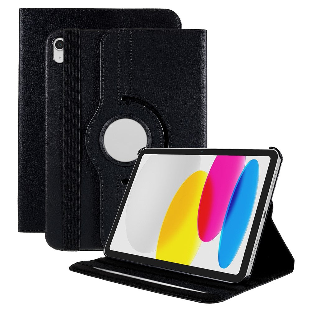 For iPad (2025) / iPad 10.9 (2022) Tablet Case PU Leather Protective Cover with 360 Degree Rotating Stand