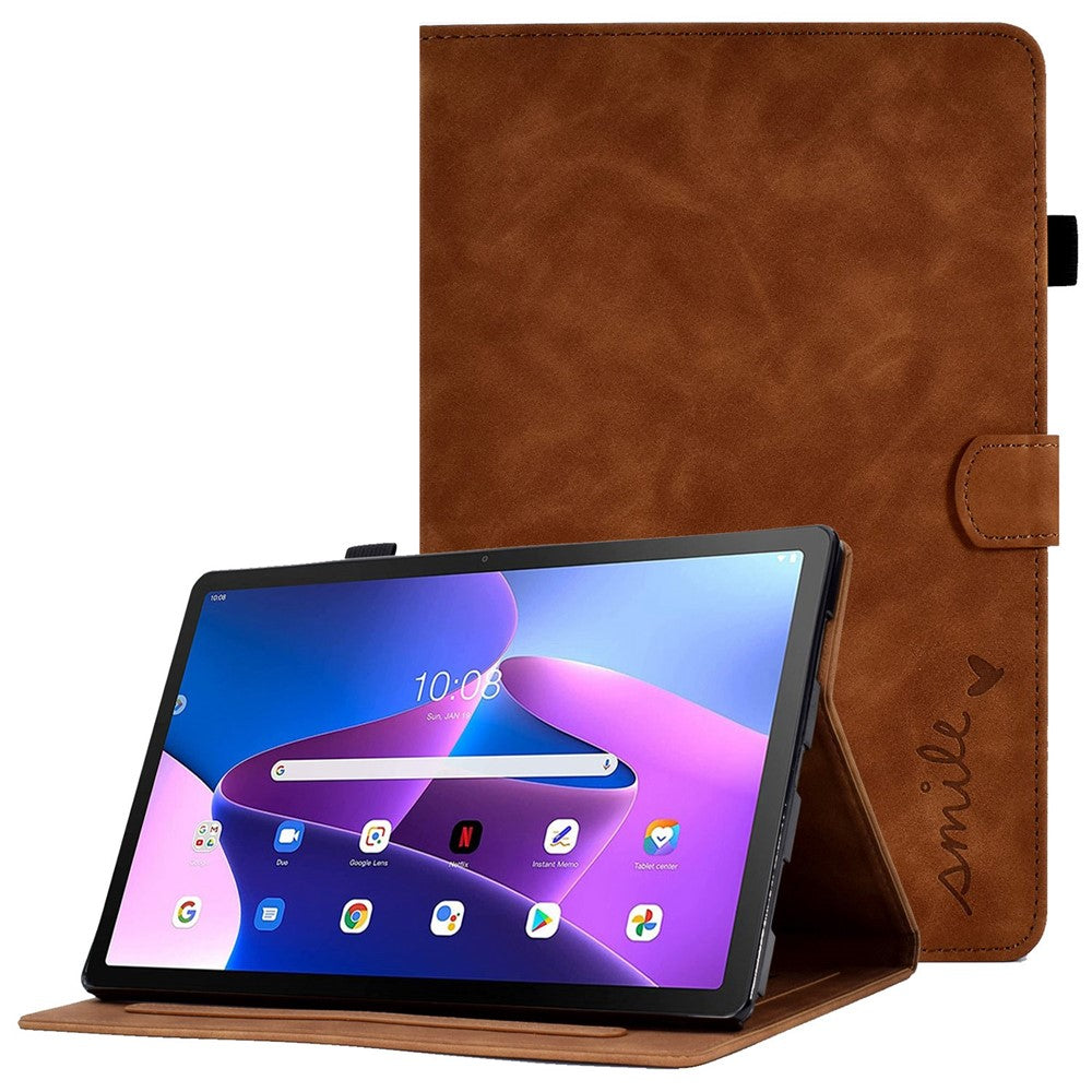 Pattern Imprinted Shockproof Case for Lenovo Tab M10 (Gen 3) TB-328FU / TB-328XU Anti-Fall Solid Color Leather Tablet Case Protective Folio Flip Cover with Card Slots Support Auto Wake / Sleep