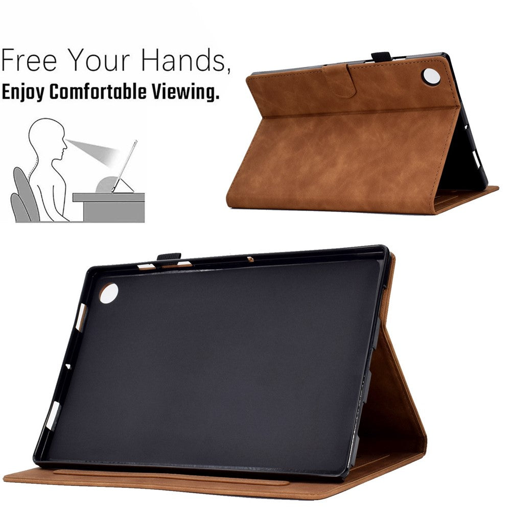 Pattern Imprinted Shockproof Case for Lenovo Tab M10 (Gen 3) TB-328FU / TB-328XU Anti-Fall Solid Color Leather Tablet Case Protective Folio Flip Cover with Card Slots Support Auto Wake / Sleep