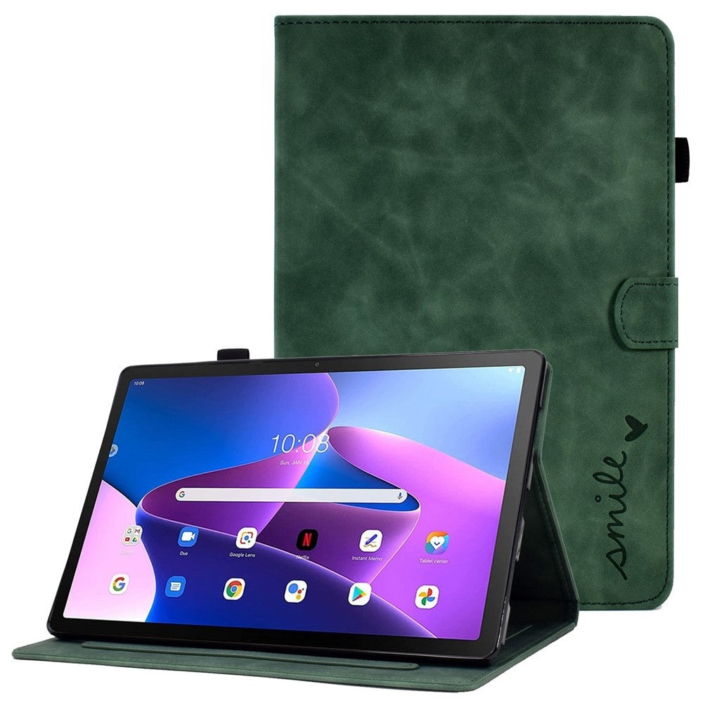 Pattern Imprinted Shockproof Case for Lenovo Tab M10 (Gen 3) TB-328FU / TB-328XU Anti-Fall Solid Color Leather Tablet Case Protective Folio Flip Cover with Card Slots Support Auto Wake / Sleep