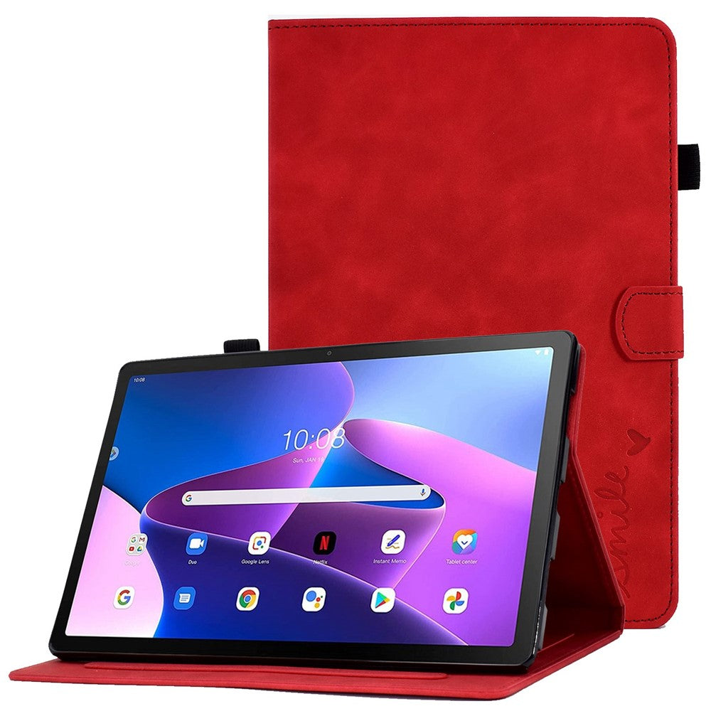 Pattern Imprinted Shockproof Case for Lenovo Tab M10 (Gen 3) TB-328FU / TB-328XU Anti-Fall Solid Color Leather Tablet Case Protective Folio Flip Cover with Card Slots Support Auto Wake / Sleep