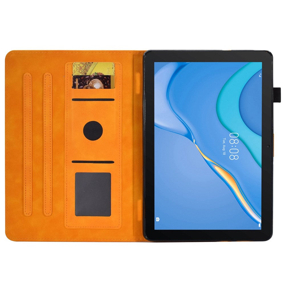For Huawei MediaPad T3 10 Pattern Imprinted Tablet Case PU Leather Folio Stand Smart Cover Shell with Pencil Holder and Card Slots