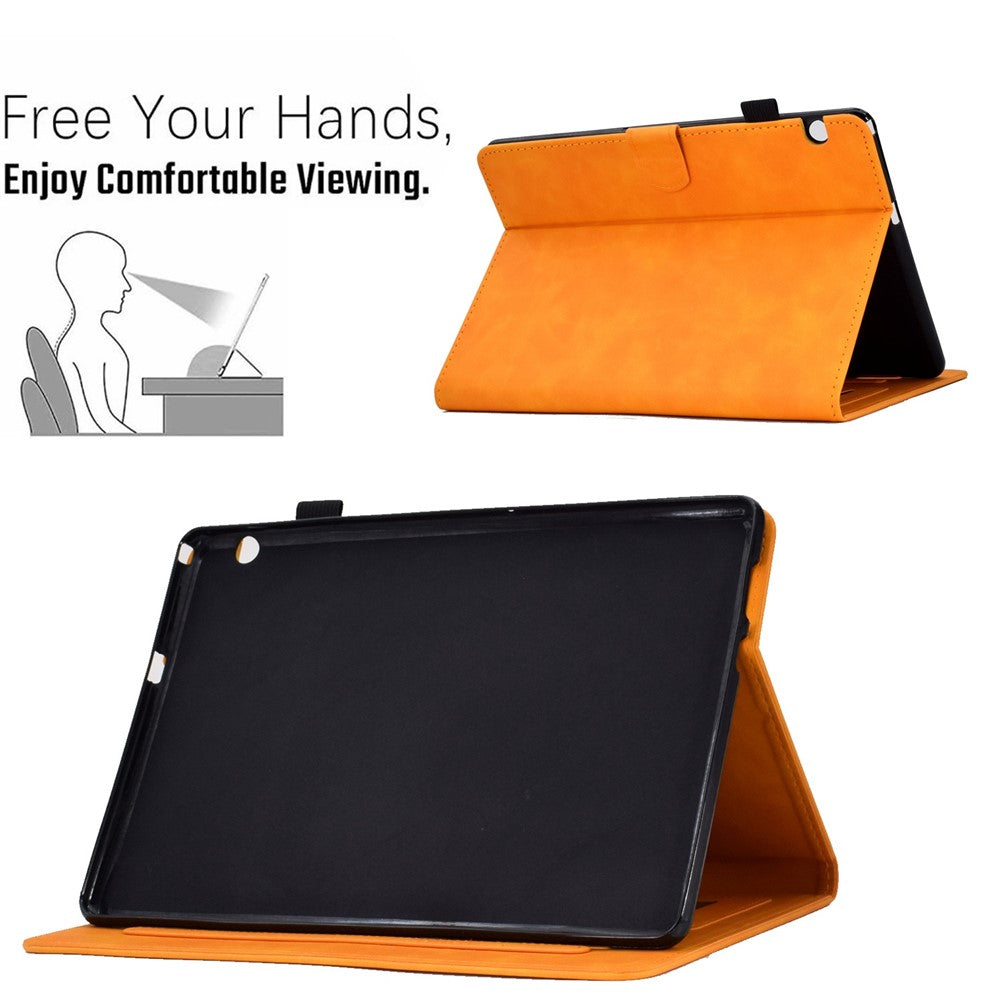 For Huawei MediaPad T3 10 Pattern Imprinted Tablet Case PU Leather Folio Stand Smart Cover Shell with Pencil Holder and Card Slots