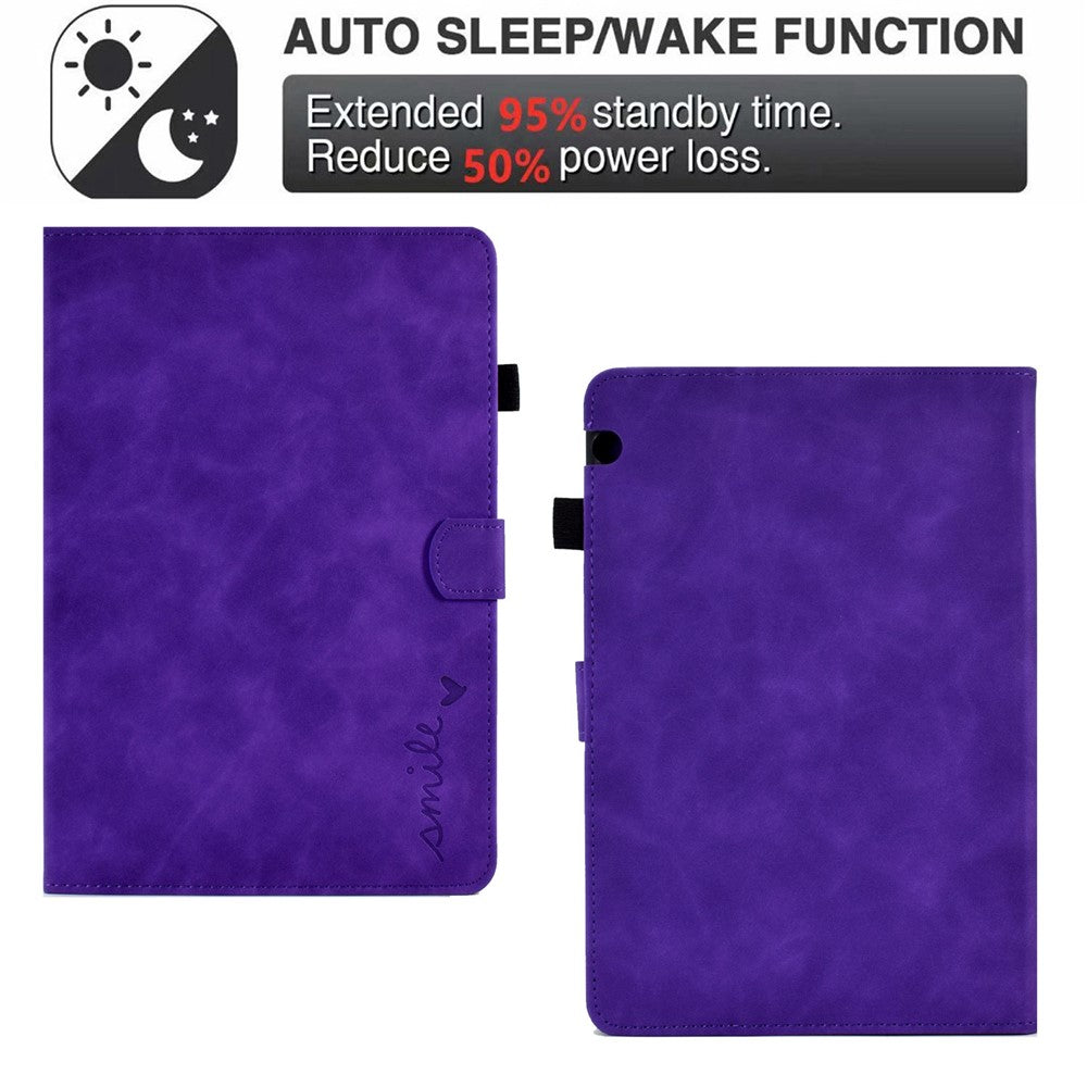 For Huawei MediaPad T5 10.1 Pattern Imprinted Smart Tablet  Case PU Leather Card Slots Folio Stand Cover with Pencil Holder