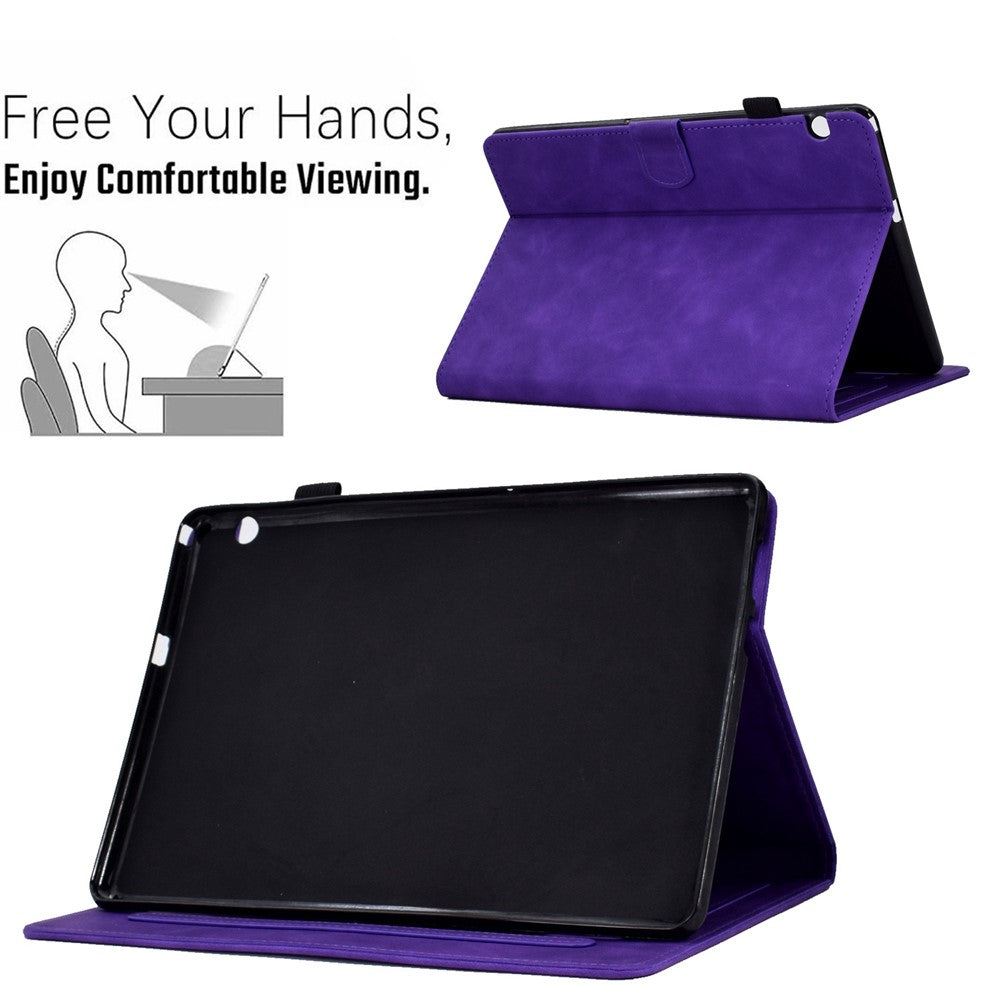 For Huawei MediaPad T5 10.1 Pattern Imprinted Smart Tablet  Case PU Leather Card Slots Folio Stand Cover with Pencil Holder