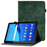 For Huawei MediaPad T5 10.1 Pattern Imprinted Smart Tablet  Case PU Leather Card Slots Folio Stand Cover with Pencil Holder