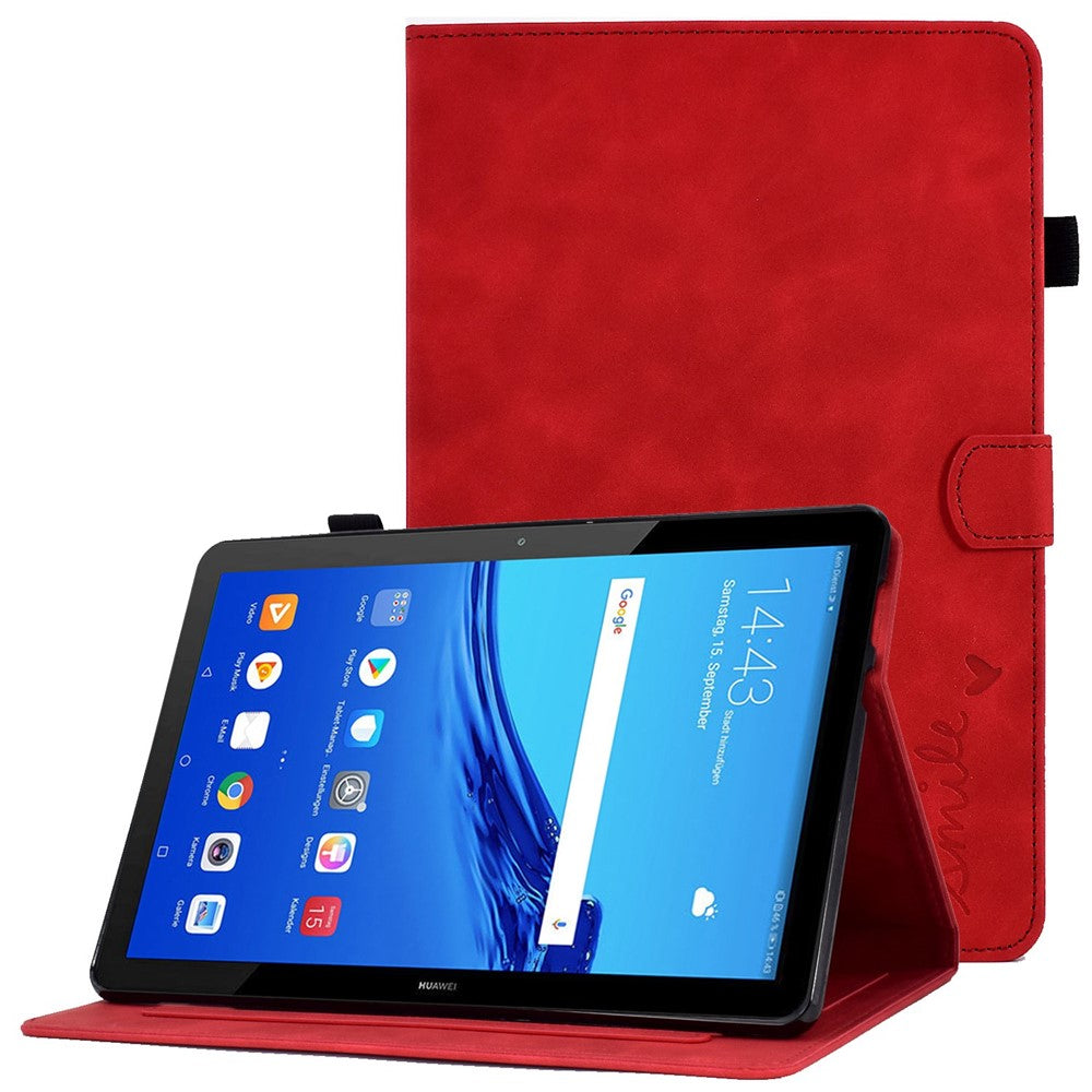 For Huawei MediaPad T5 10.1 Pattern Imprinted Smart Tablet  Case PU Leather Card Slots Folio Stand Cover with Pencil Holder