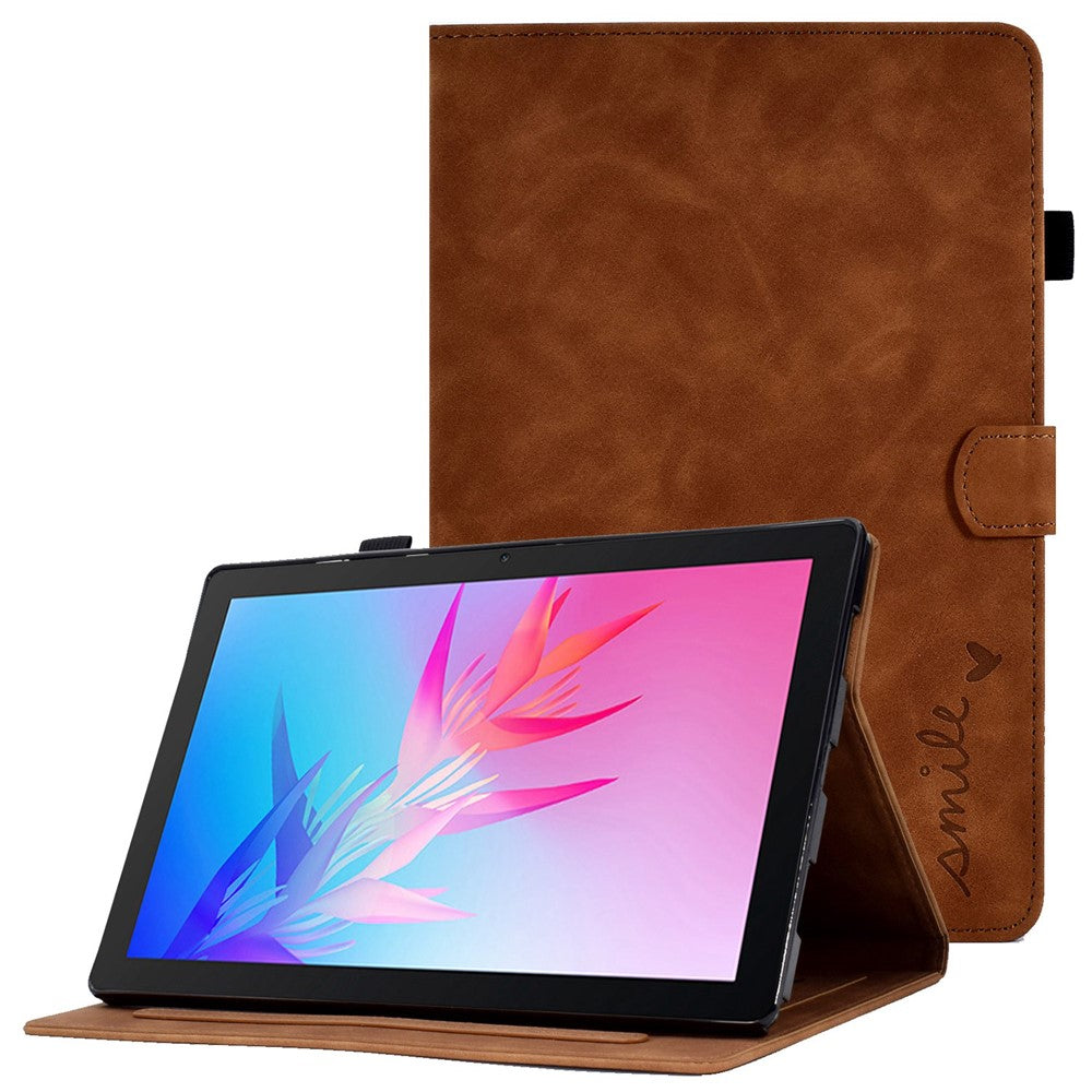 Huawei Enjoy Tablet 2 / MatePad T 10 9,7 tum / T 10S 10,1 tum / Honor Pad 6 10,1 tum / Pad X6 9,7 tum surfplatta, fodral med mönster, präglad PU-läder, kortplatser, stativ, skydd