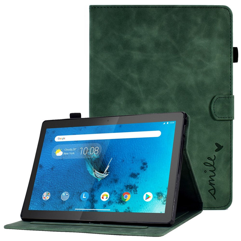 Smart Tablet Leather Case for Lenovo Tab M10 TB-X605F, Anti-scratch Imprinted Pattern Auto Sleep / Wake Up Cover with Card Slots
