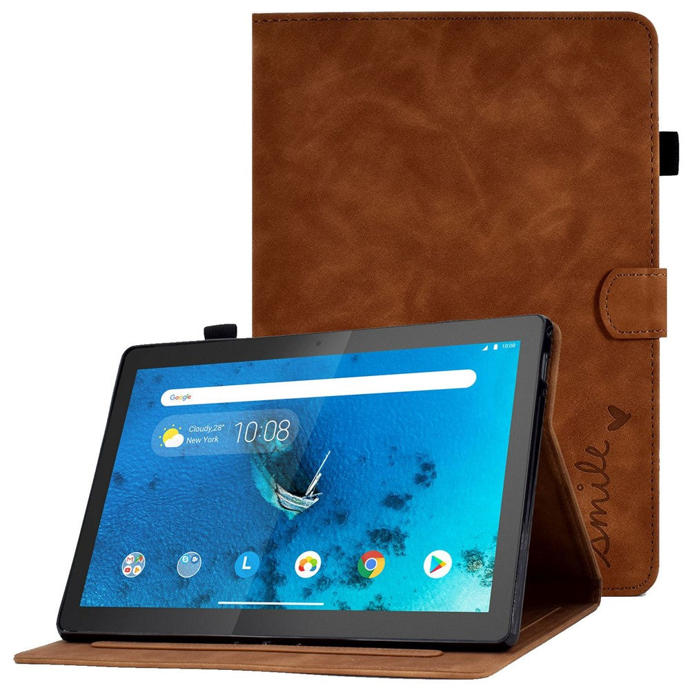 Smart Tablet Leather Case for Lenovo Tab M10 TB-X605F, Anti-scratch Imprinted Pattern Auto Sleep / Wake Up Cover with Card Slots